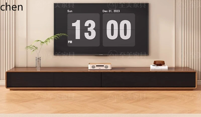 TV Cabinet Living Room Household Floor-standing Small Apartment Solid Wood