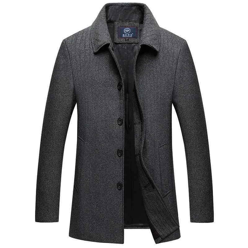 New Arrival Autumn and Winter Style Men Boutique Woolen Coat High Quality Trench \'s Leisure  Blends  Jacket M-4XL