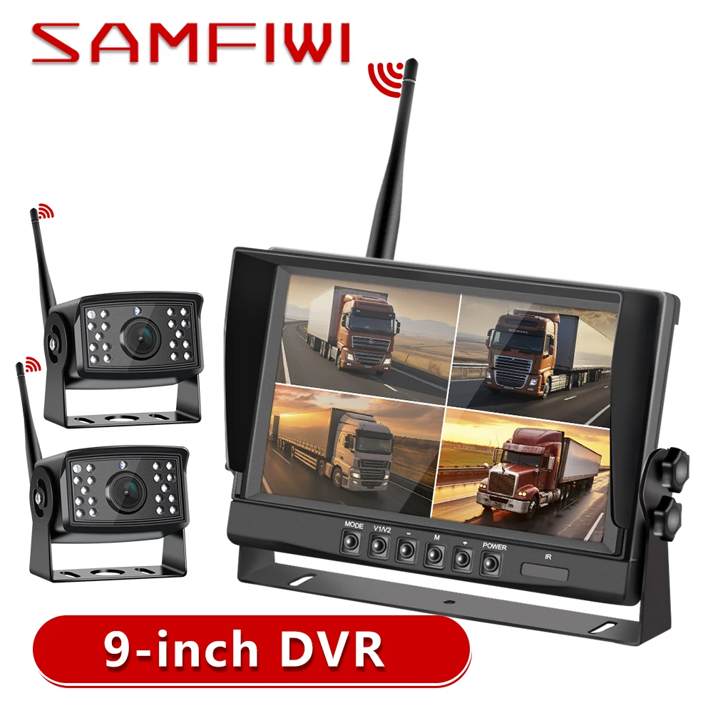 

9" 1280x960p High Definition AHD Wireless Truck DVR Monitor Night Vision Reverse Backup Recorder Wifi Camera For Bus Car