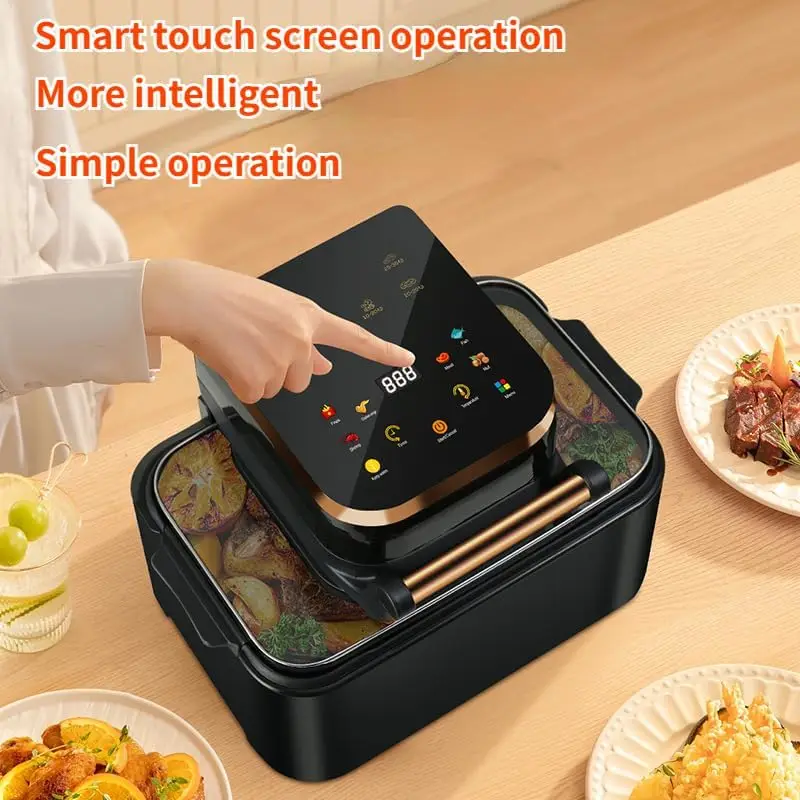 12L Smart Air Fryer Oven Visible Oil-free Air Fryer Large Capacity Potato Fryer Multifunctional Electric Fryer