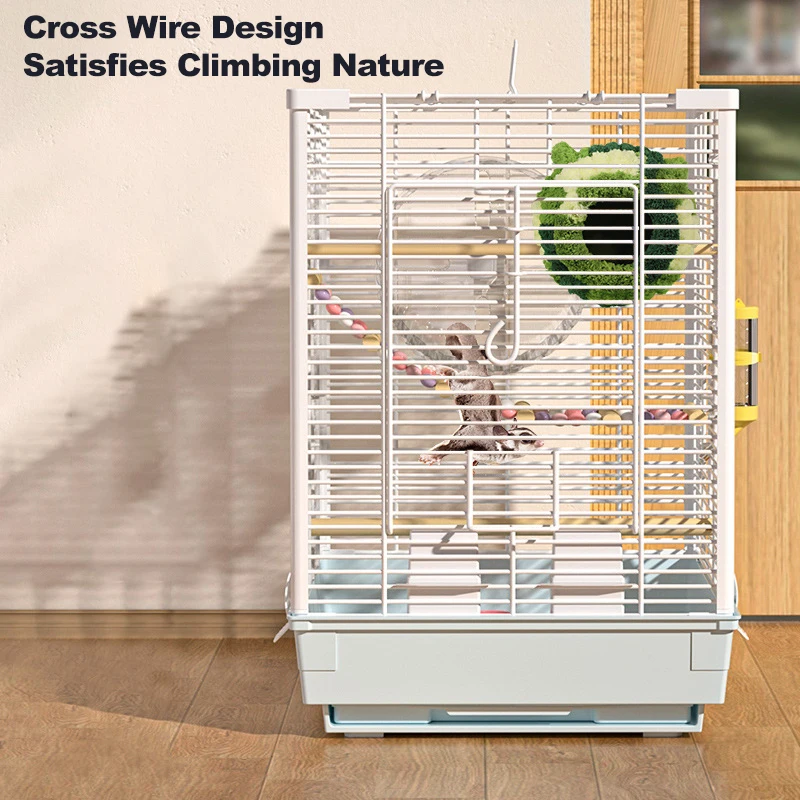 Honeybush Flying Squirrel Feeding Cage For Flying Squirrels Flower Branch Mouse Wire Cage Squirrel Chinchilla Mink Feeding Box