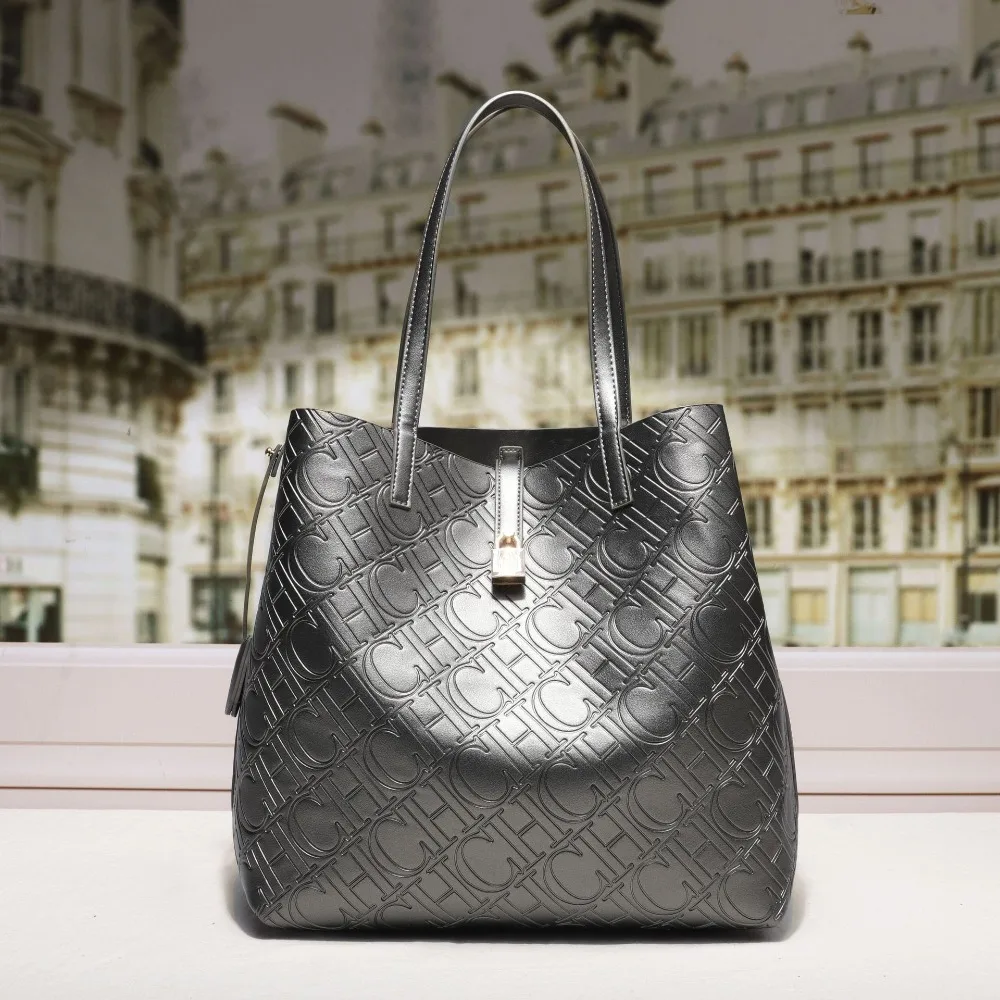 CHHC Casual Commuter Large Capacity Bag Women 2026 New Retro Versatile Shoulder Bag Popular Tote Bucket Bag for Ladies