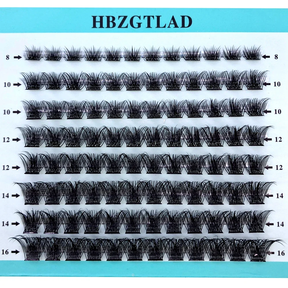 Mischen Sie 3D Fluffy Single Cluster Falsche Wimpern, vorgefertigte Volumenfächer, einzelne Wimpern, segmentierte natürliche gefälschte Wimpern für die Augenverlängerung