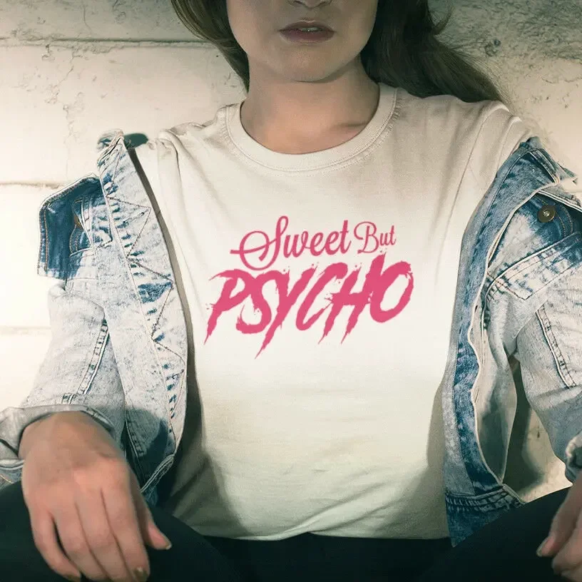 Sweet But Psycho T Shirt Digitally for Smooth finish Fast and Free Dispatch Ava Max