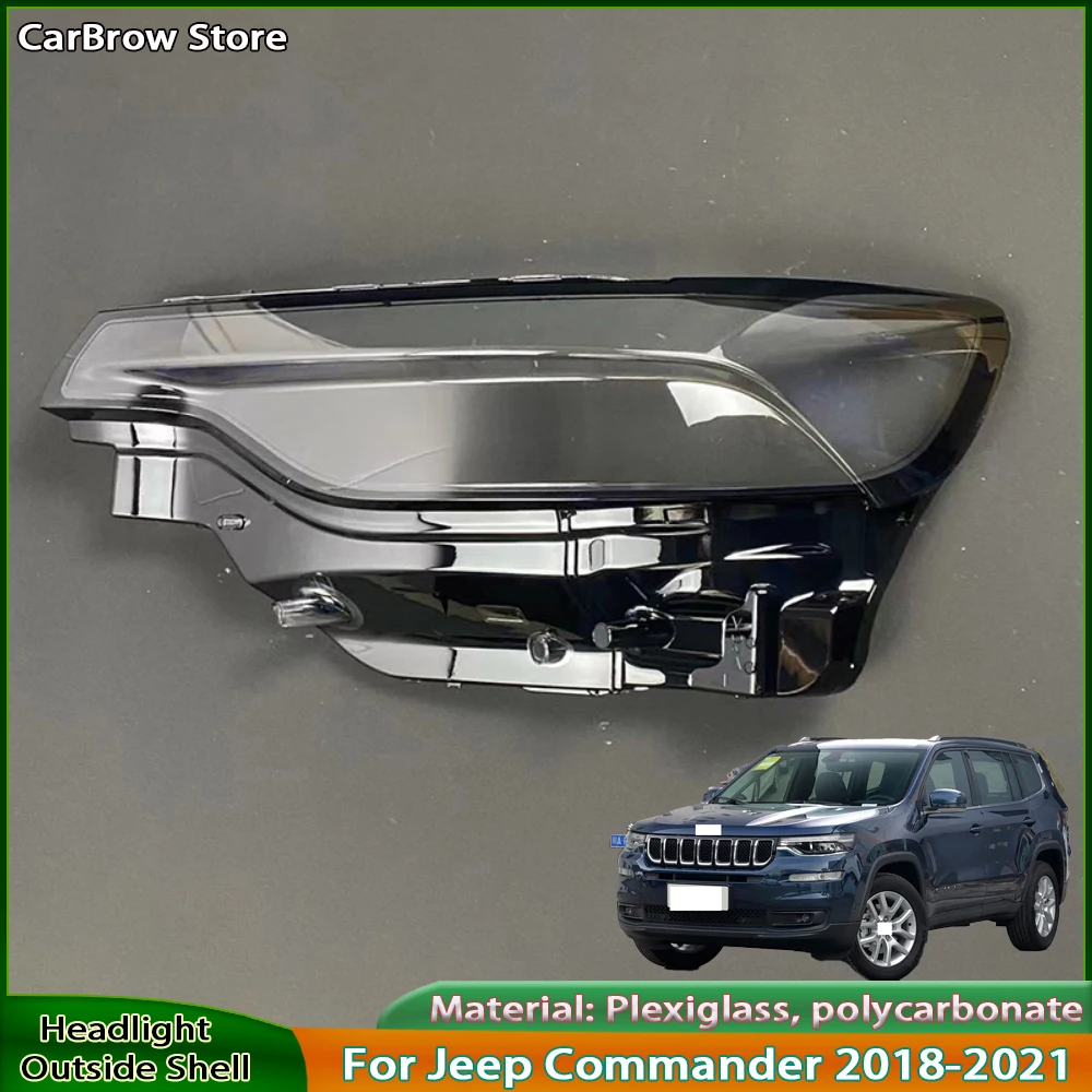 

Headlight Shade Lens For Jeep Commander 2018 2019 2020 2021 Front Headlamp Transparent Cover Lampshade Lamp Shell Masks