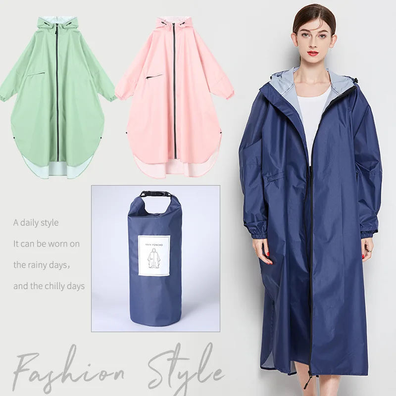 New Big Size Thicken Women Raincoat Waterproof Long Rain Coat Adults Outdoor Hiking Windproof Men Biker Lengthen Rainwear Jacket