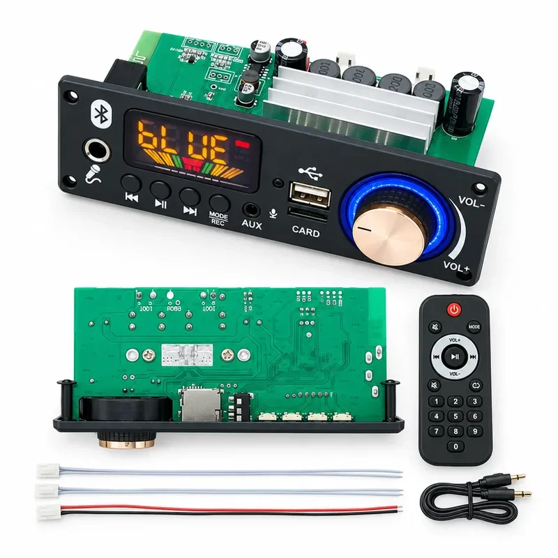 For 2x80W Power Amplifier Board with Bluetooth MP3 Decoder Module for Car Audio System Wireless Music Receiver