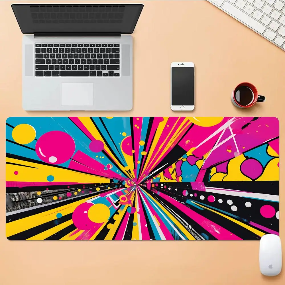 

Visual Radiating Abstract Image Mouse Pad Desk Mouse Pad Cute HD Desk Pad Extended Gaming Keyboard Mats Large XXL Gamer Mousepad