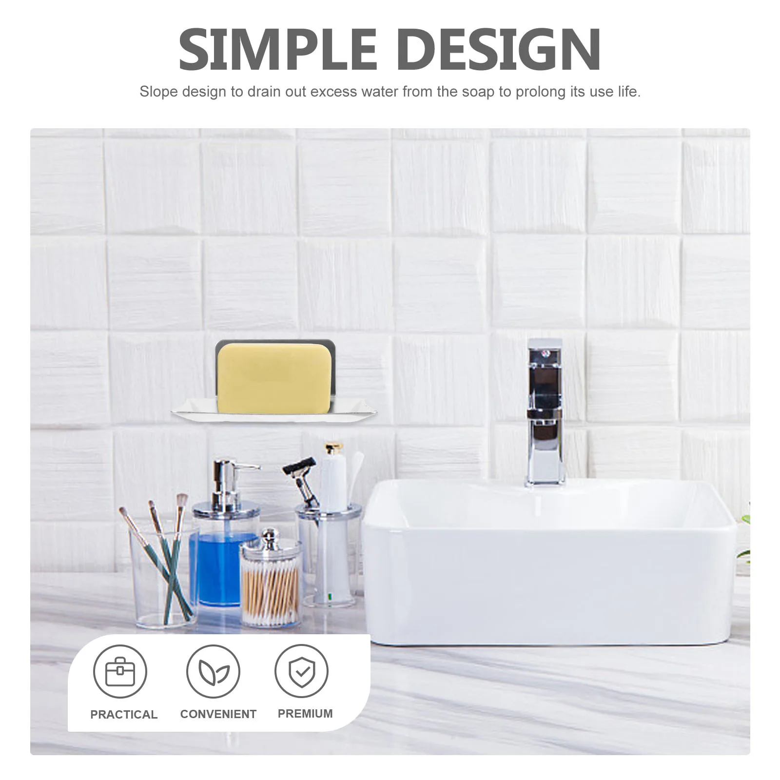 

Wall Mount Drill Drainage Bathroom Design For Bathroom Tiles Glass Silver Box Holder Soap Holder Soap Rack Rack