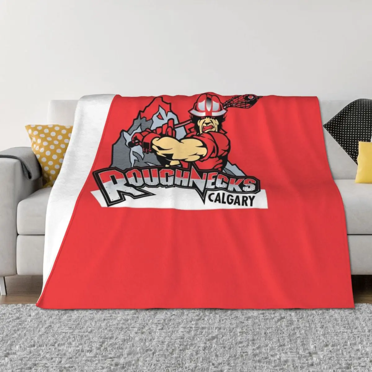 

Calgary Roughnecks Throw Blanket Soft Plush Plaid christmas gifts For Baby Furry Blankets