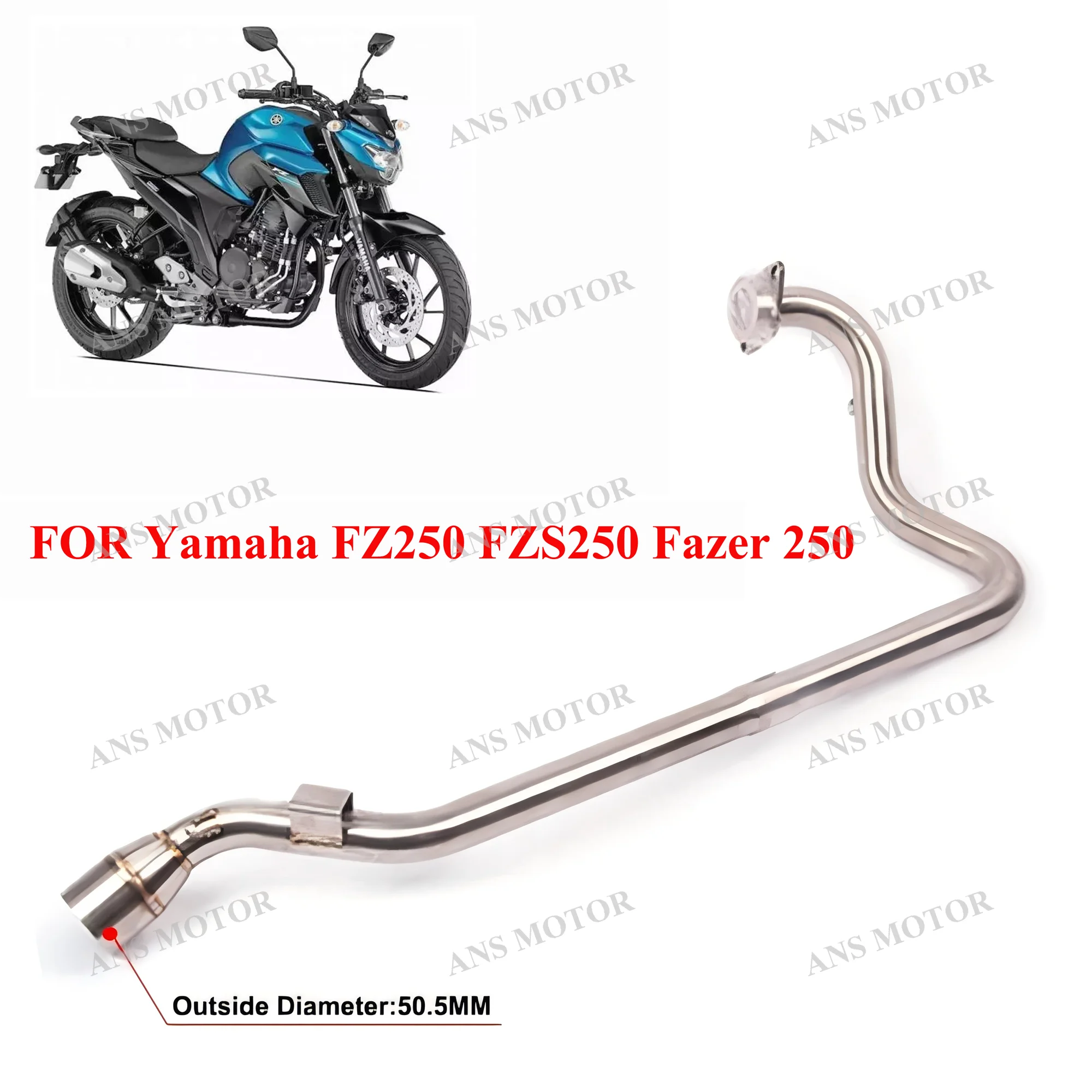 For Yamaha FZ250 FZS250 Fazer 250 Motorcycle Exhaust 51mm Front Link Pipe Stainless Steel Slip On