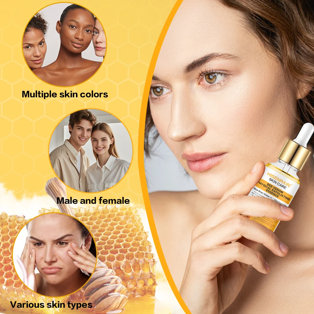 HISENRAIN Honey Niacinamide & Peptide Exfoliating Serum - Gentle Physical Face Scrub for Brightening, Hydrates & Smooths Skin.
