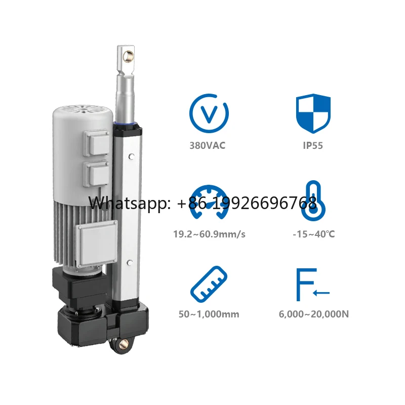 PrimoPal Heavy Duty Electric Actuator 100% Duty Cycle 1000kg 1500kg 12000n 350mm 1000mm Stroke Waterproof Large Linear Actuator