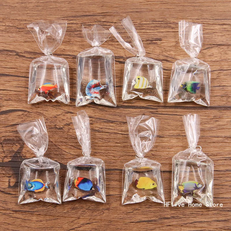 1pc Kawaii Colorful Tropical Fish Resin Charms Water Bag Fish Earring Keychain Pendant Accessory Diy Crafts Jewelry Make
