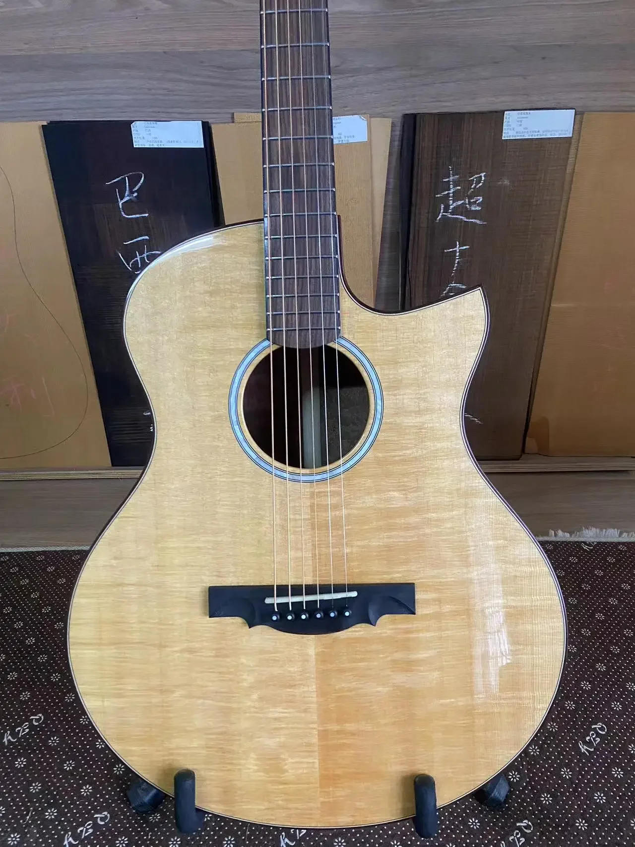 JD-920 Geake Custom All Solid Hoge kwaliteit handgemaakte sparren sapele akoestische elektrische gitaar