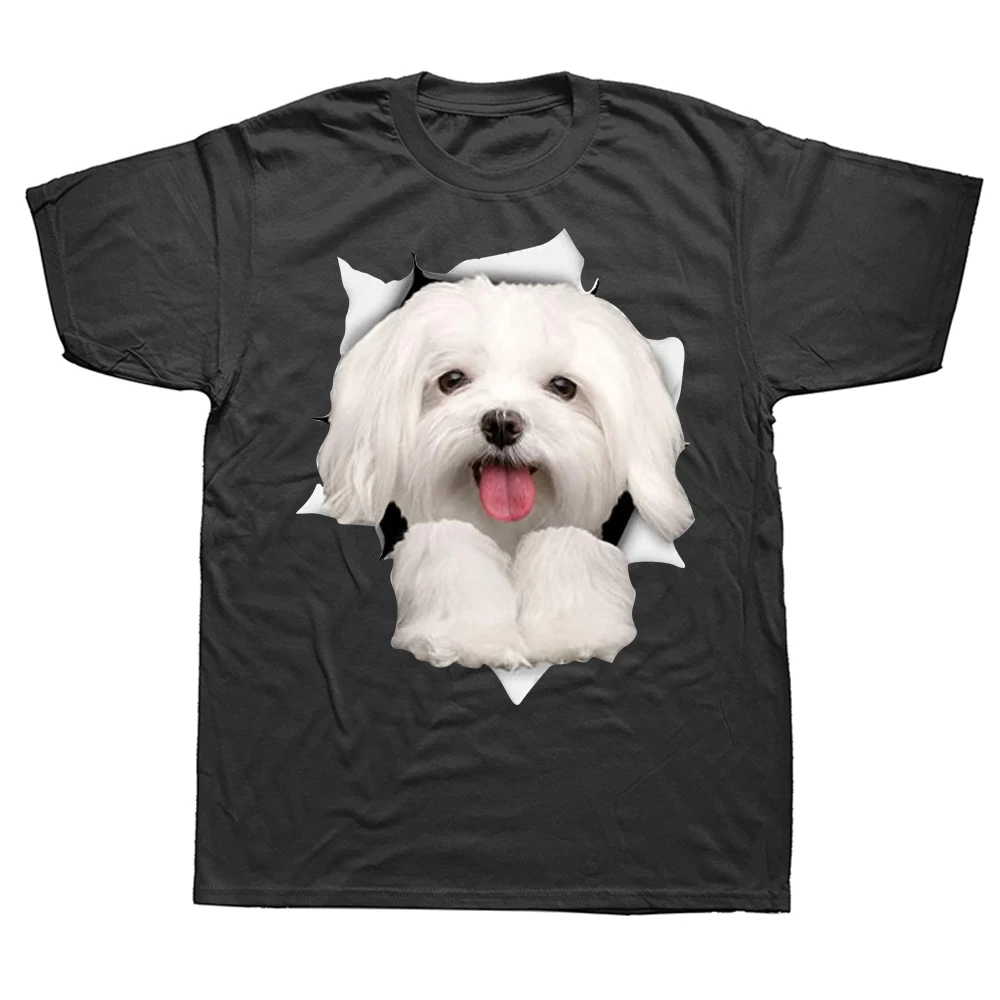 

FPFunny Cute Maltese Dog T Shirts Graphic Cotton Streetwear Short Sleeve Birthday Gifts Summer Style T-shirt Mens Clothing