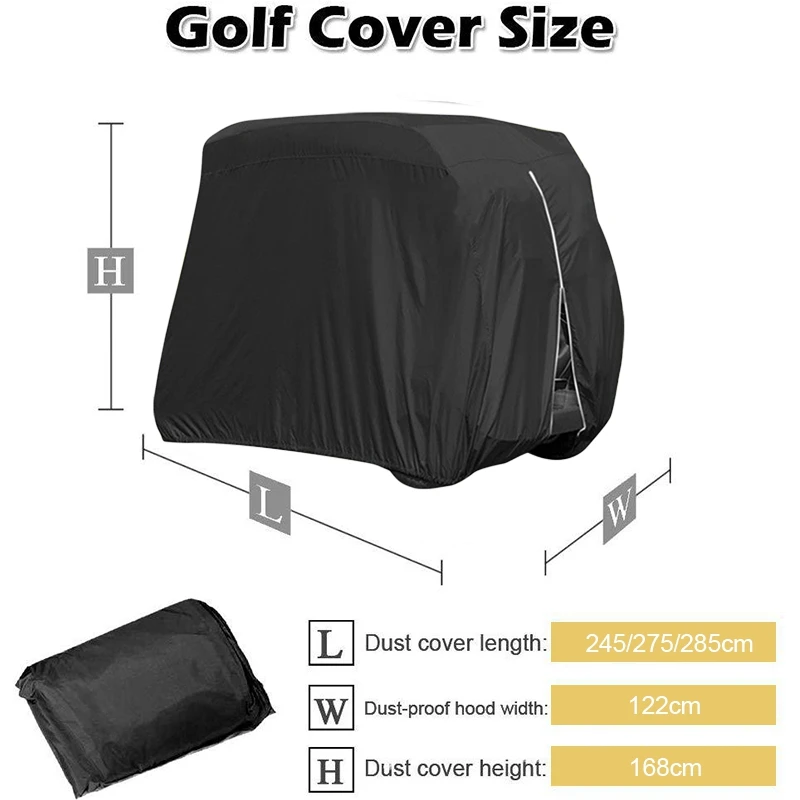 Outdoor Golf Buggy Protective Cover Golf Cart Rainproof Cover Golf Car Universal Waterproof Dustproof Supplies 210D Oxford Cloth