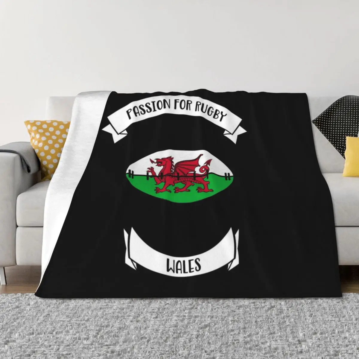 

Welsh Rugby Design Throw Blanket Custom Picnic Kid'S Bed Blankets