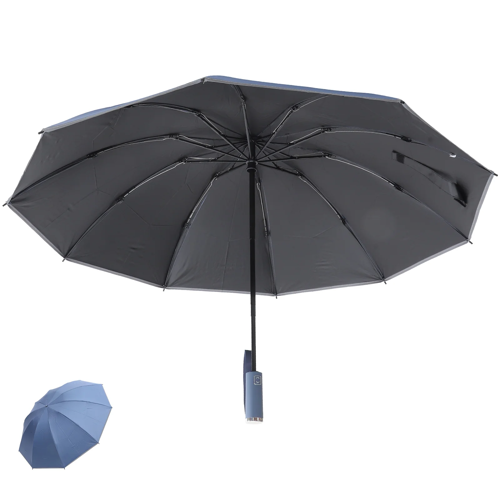 

10 Rib Reverse Folding Umbrella Portable Folding Travel Umbrella Sun Rain Parasol Compact Uv Protection Parasol