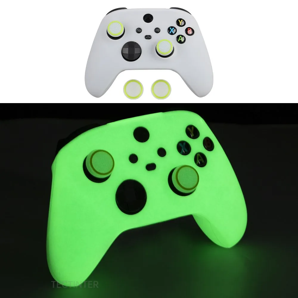 For Xbox Series X/S Gamepad Glow Protective Case for XSX Controle Soft Silicone Green Glowing Cover for Xbox One Series Joystick