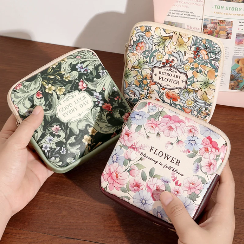 

Creative PVC Sanitary Pads Bag Large Capacity Multipurpose Cosmetic Bag Portable Coin Purse Fashion Earphone Small Storage Bag