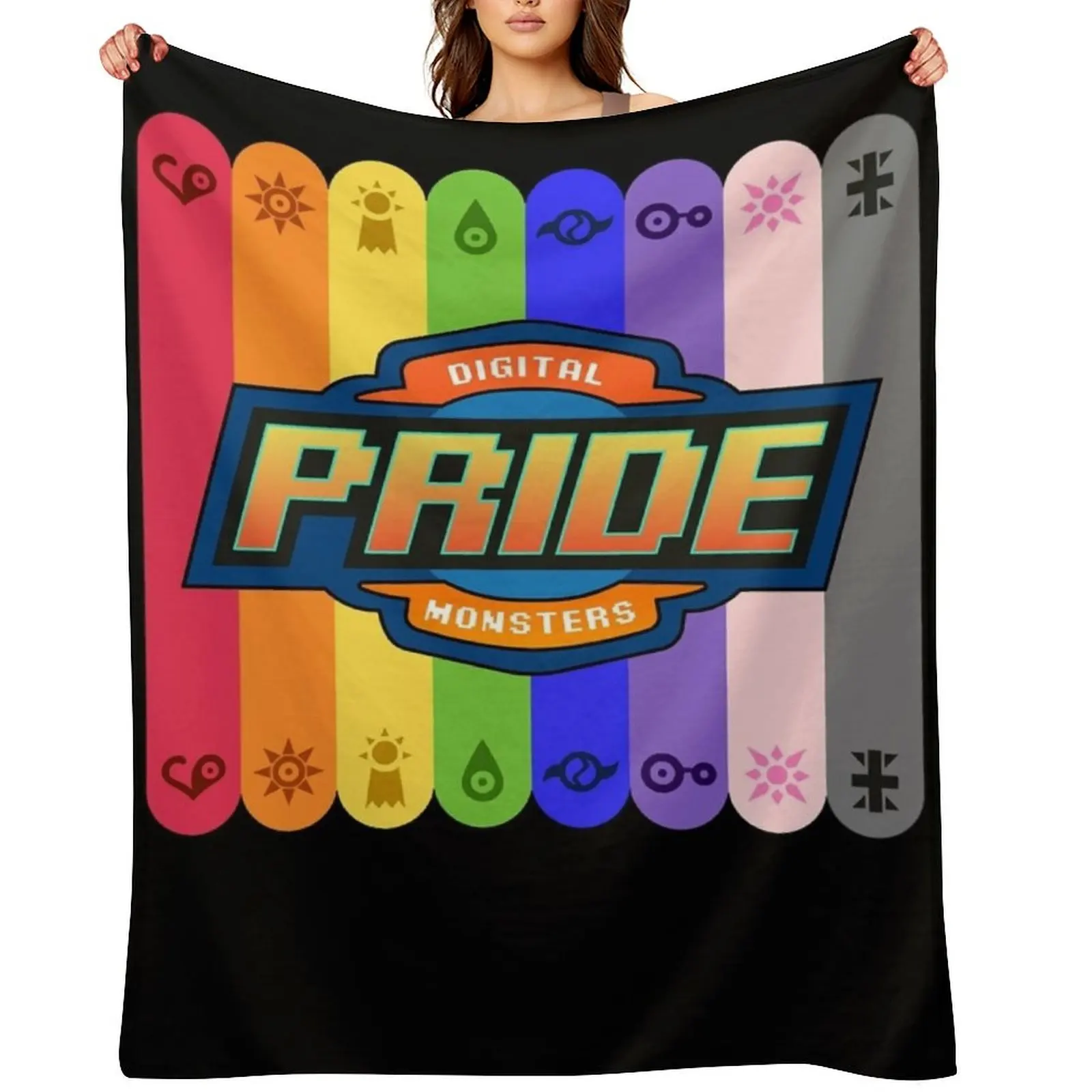 

Digimon Pride Throw Blanket halloween Custom Decorative Sofas Blankets