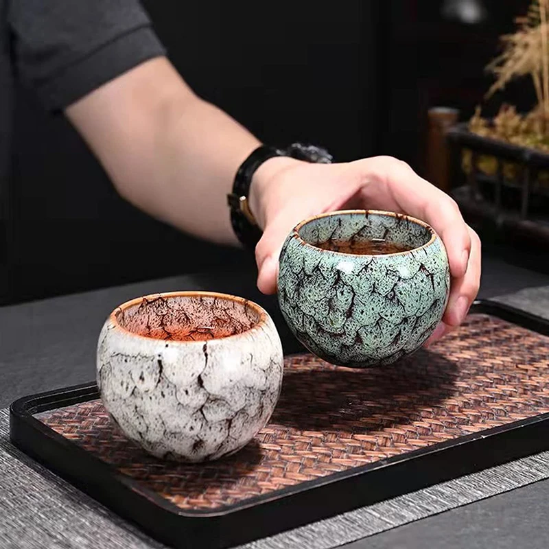 New Kung Fu Tea Cup Kiln Change China Mini Ceramic Cup Porcelain Tea Cups Pottery Drinkware Tableware Coffee Mug Wine Mugs 2023