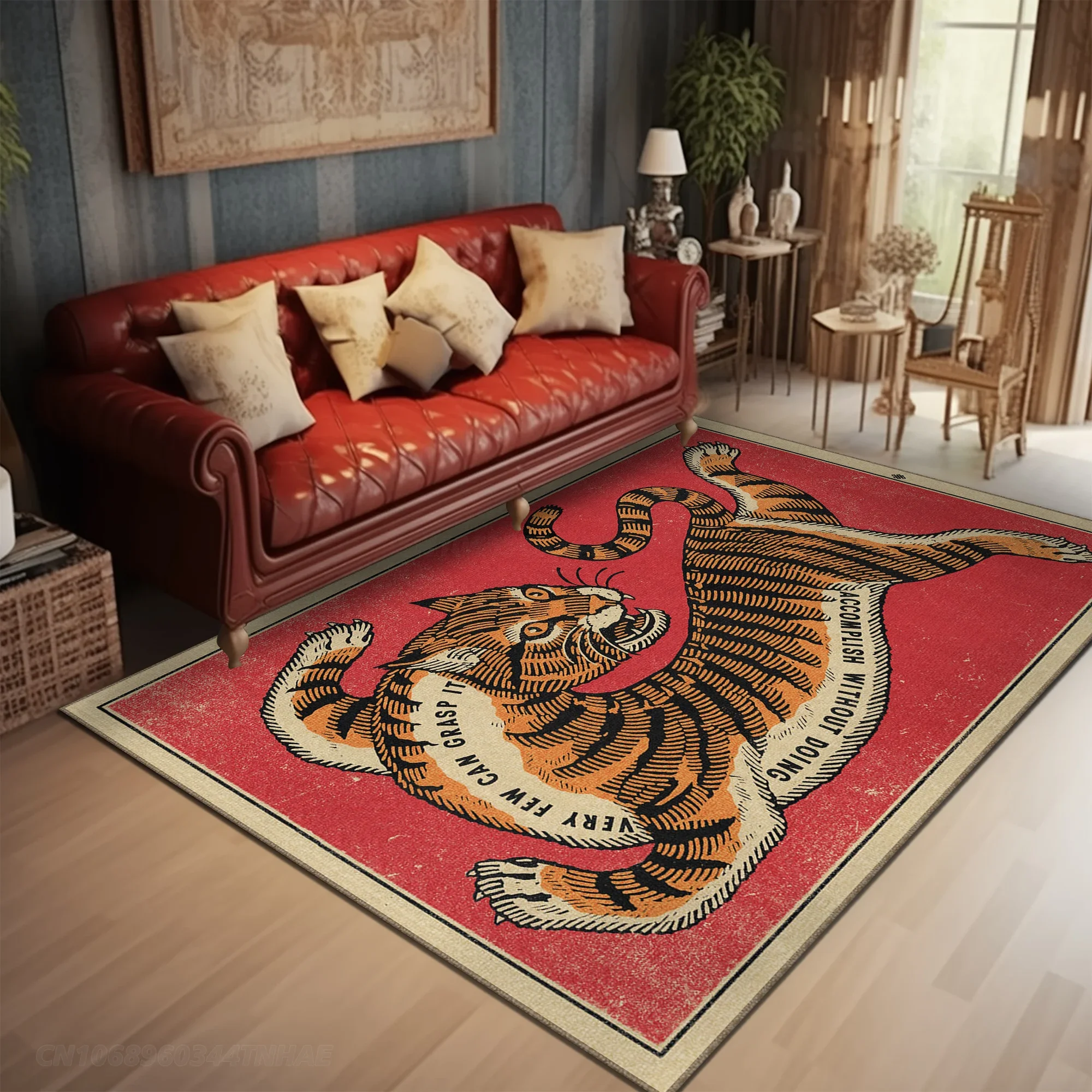 

Carpet for Living Room Rugs Extra Large Bedroom Bedside Lounge Floor Mat Home Decoration Vintage Tiger Rug Ковер В Гостиную