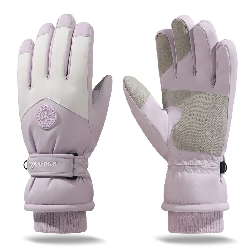 

Waterproof Thermal Gloves for Women, Anti-slip Touchscreen Gloves for Lady Girls, Adjustable Windproof Ski Gloves Winter Warm