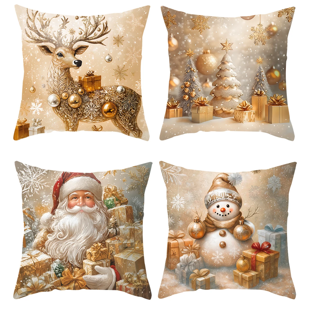 4pcs Christmas Cushion Cover Pillowcase Christmas Decoration for Home 2025 Cushion Pillow Cases Navidad Natal New Year Gift 2026