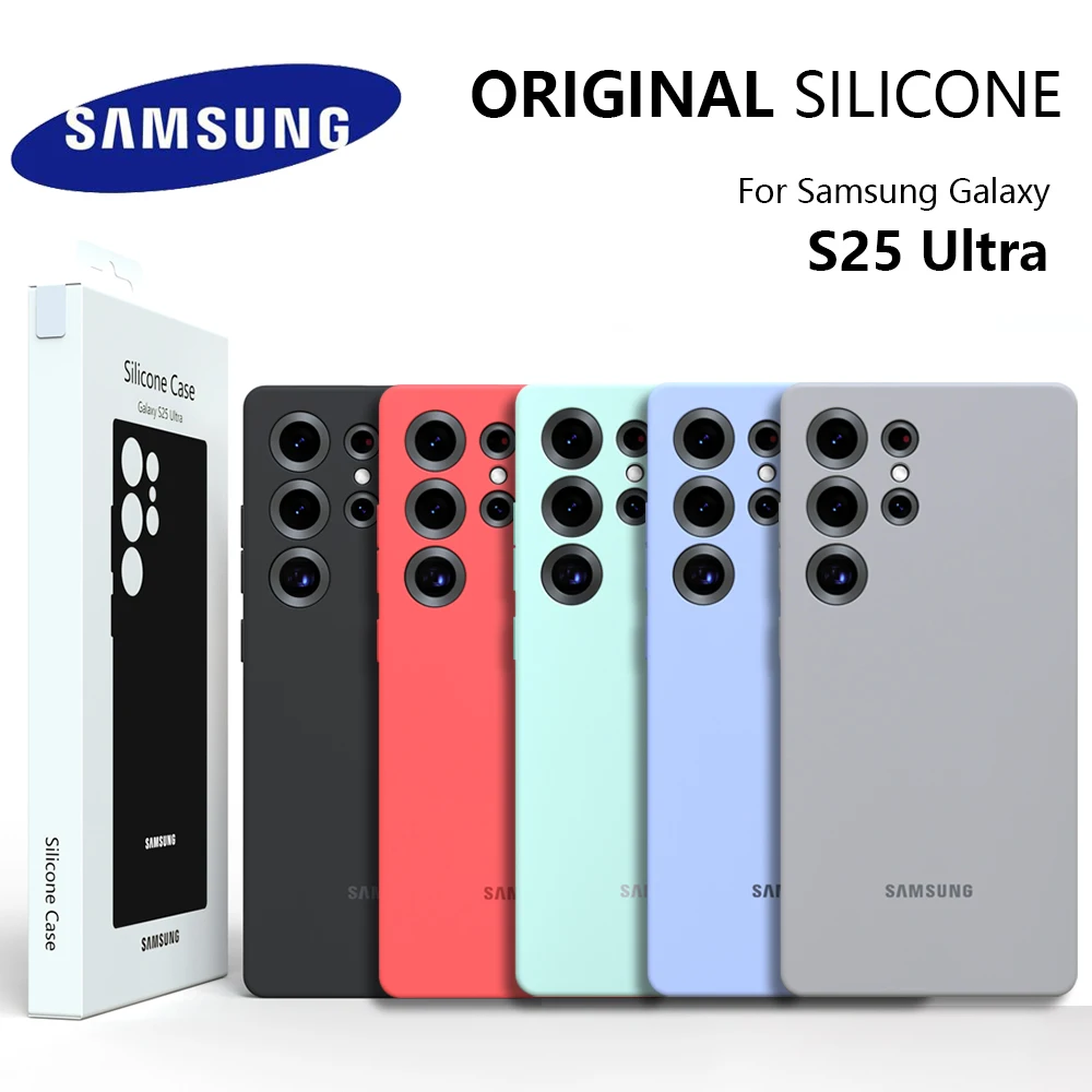 Oryginalne etui do Samsung Galaxy S25 Ultra S25Ultra, wysokiej jakości miękka silikonowa osłona, futerał ochronny i pudełko do Samsung Galaxy S25 U