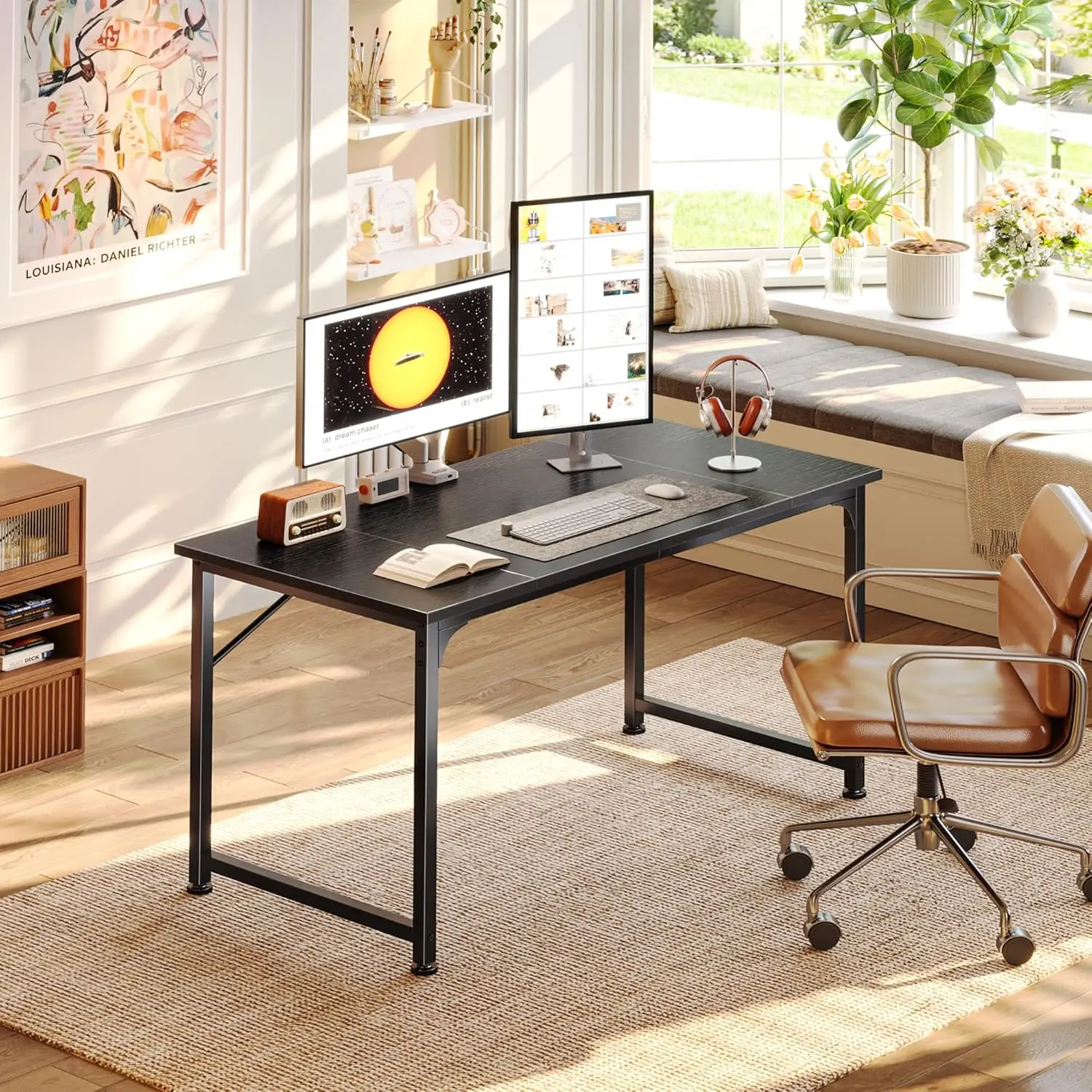 Gaming Desk Wood 4 Inch Basic Function All Seasons Black