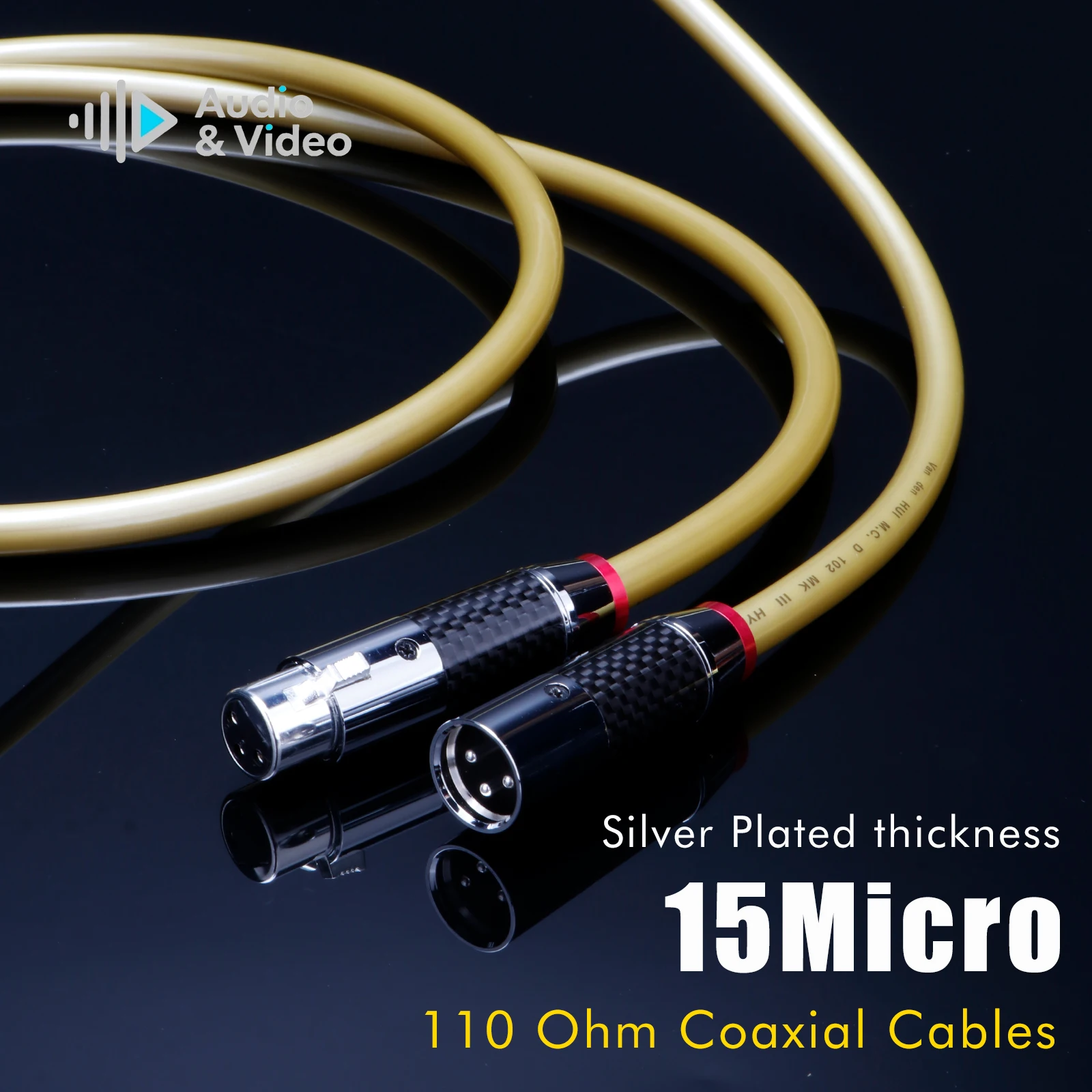 HiFi XLR Koaxialkabel 110 Ohm Audio AES/EBU Digitalkabel XLR Verbindungskabel XLR Stecker auf XLR Buchse Kabel – Detail 4