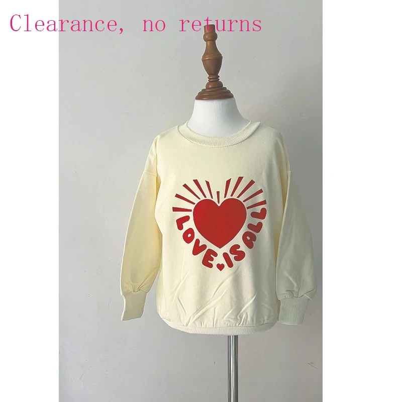 

Детские свитера, весенне-осенние милые толстовки с принтом сердца для девочек, верхняя одежда, верхняя одежда