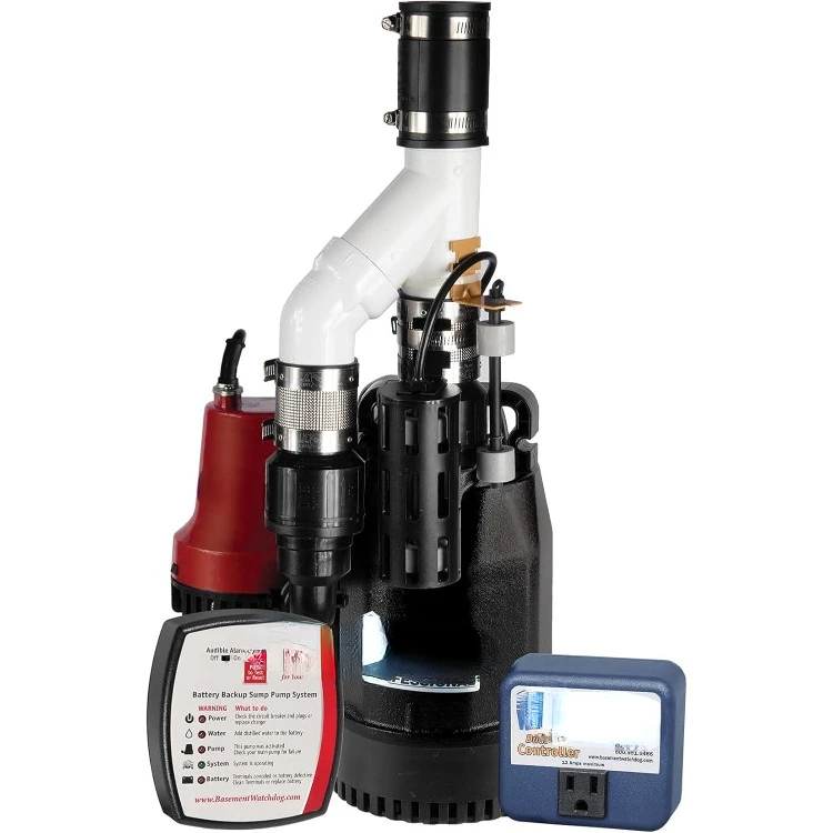 Combo Model CITE-33 1/3 HP Primary and Battery Backup Sump Pump System with 24 Hour a Day Monitoring Controller