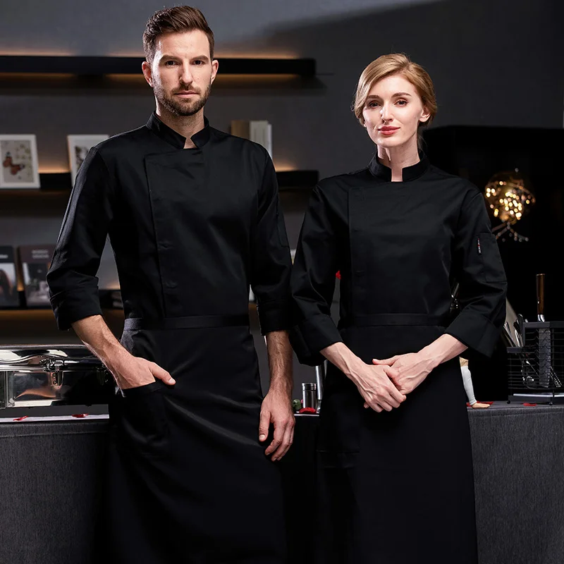 Giacca da cuoco da cucina donna Baker giacca da cuoco da uomo abbigliamento da lavoro abbigliamento da cucina uniforme per uomo accessori da ristorante cappotto da cuoco