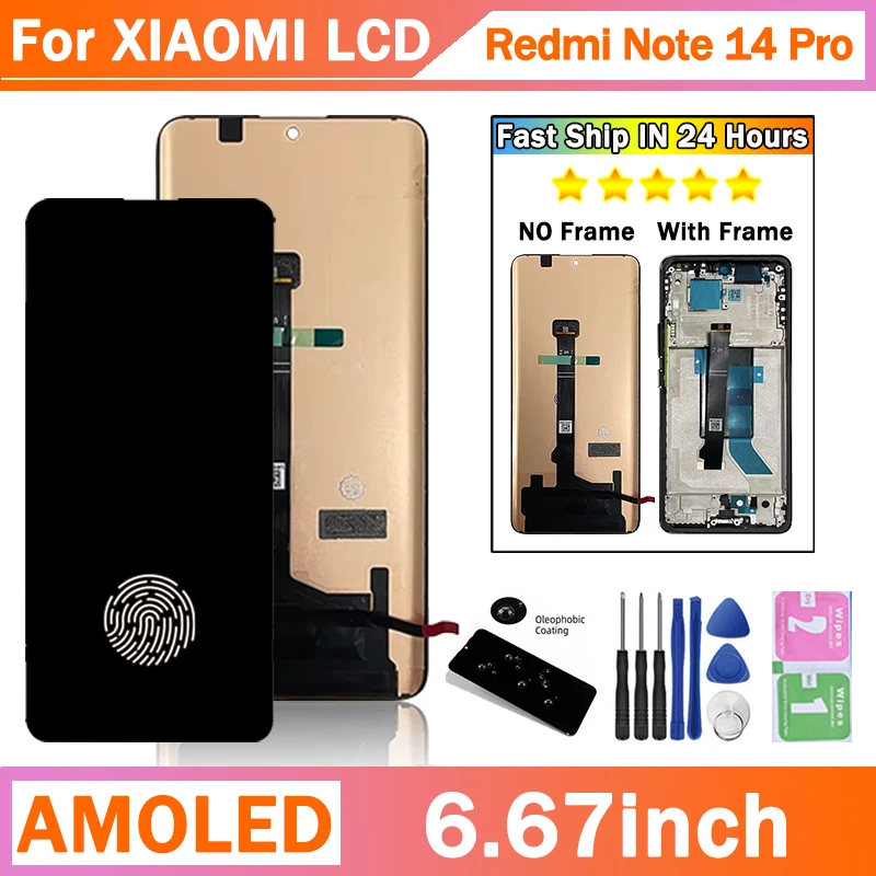 Screen for Xiaomi redmi note 14 pro pantalla Lcd Display Digital Touch Screenredmi note 14 pro 5G display Replacement Parts