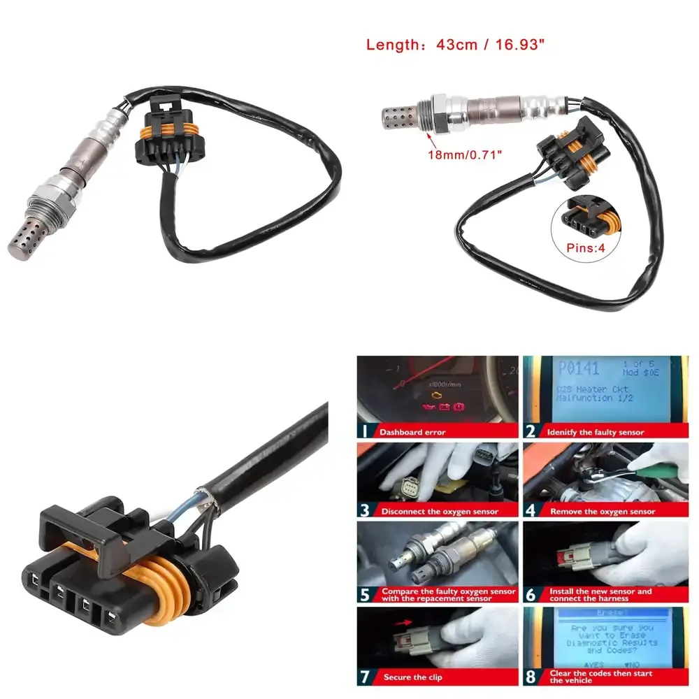 

Oxygen Sensor for Chevrolet 19178934 25024019 Compatible Car Engine Emission Control Sensor Automotive Replacement Part