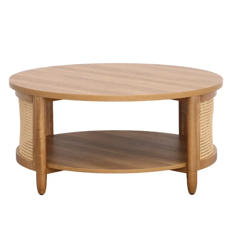 Better Homes & Gardens Springwood Caning Coffee Table, Light Honey Finish