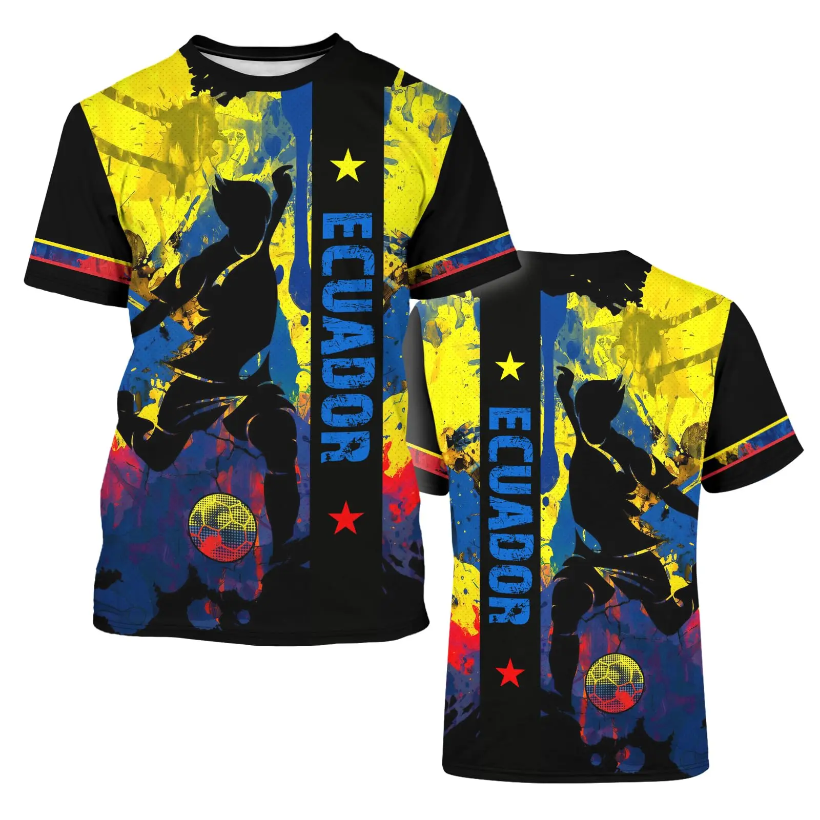 Men Colombia Soccer Print T-Shirt Grunge Style Football Player Graphic Short Sleeve Casual Sports Fan Tee Top