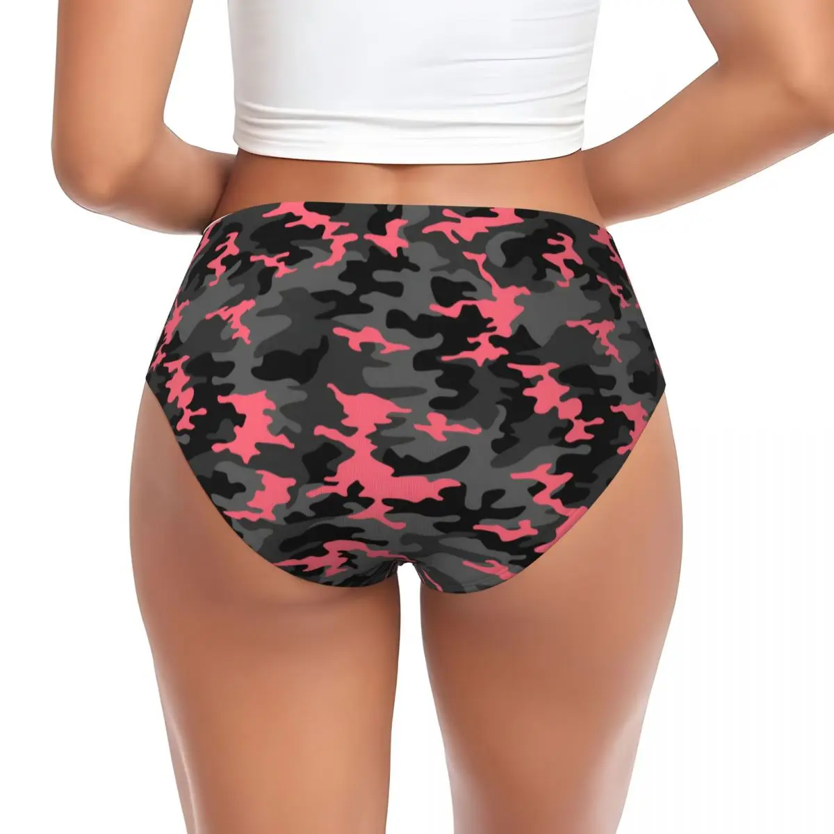 Custom Modern Street Urban Camouflage Brief Panties Womens Breathable Underwear Valentine's Day Gift Underpants For Wife