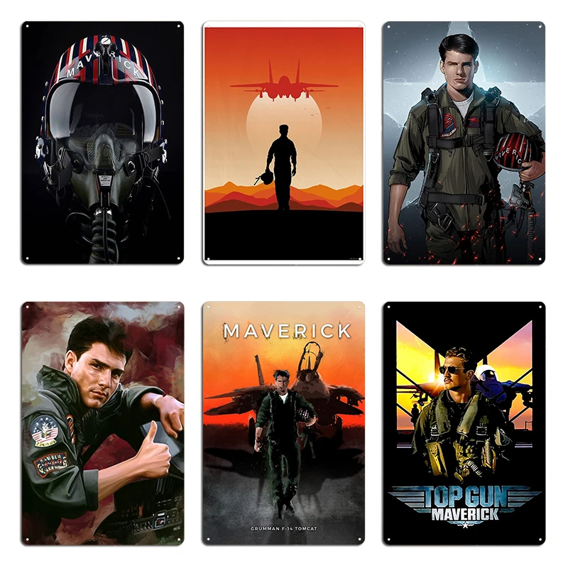 top gun maverick Minimal poster Fighter pilot Miles Teller gift fan Metal Plaque Garage Club Designing Pub Tin Sign Poster