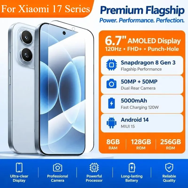 2pcs for Xiaomi 17 Pro Max Tempered Glass Film HD Ultra Thin Screen Protector for Xiaomi 17 Ultra 17 Pro Anti Drop
