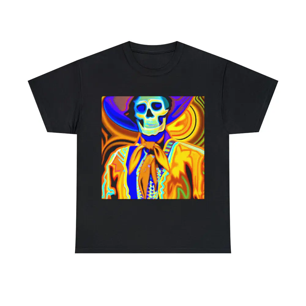 

Skeleton T Shirt Cowboy Skull Scary Day Of The Dead Halloween For Men Clothing Women Tees High Quality 100%Cotton Short Sleeve