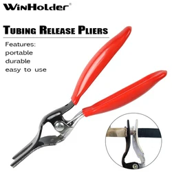 Winholder Automobile Universal Angled Fuel Vacuum Line Tube Hose Remover Separator Pliers Pipe Tools Removal Hand Tool Red