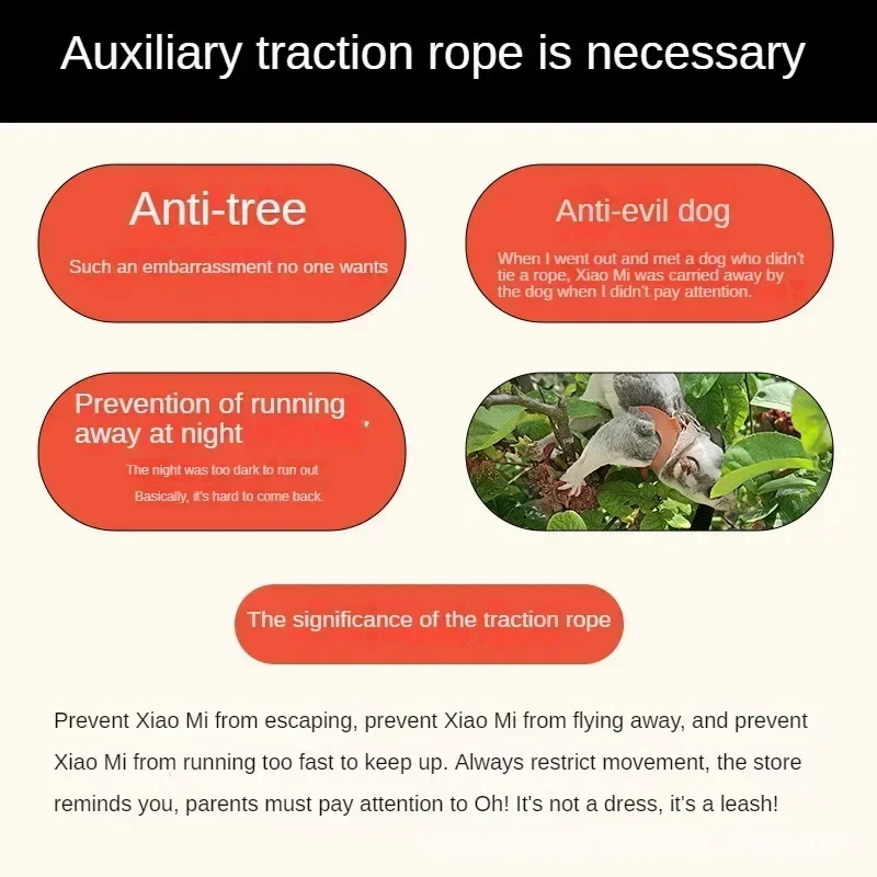 Sugar Glider Traction Rope for Going Out Anti Escape and Anti Bite Rope Hamster Golden Bear Squirrel Pet Supplies Props To Carry