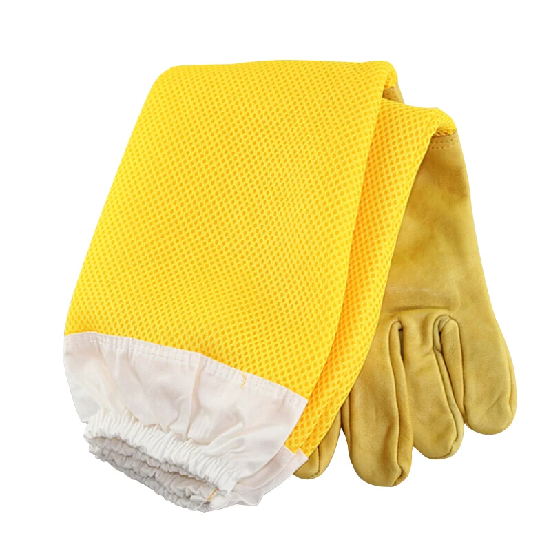 1 Pair Beekeeping Gloves  Sting Sheepskin Long Gloves For Beekeepers Beekeeping ToolsProtective Sleeves Mesh Breathable Anti Bee