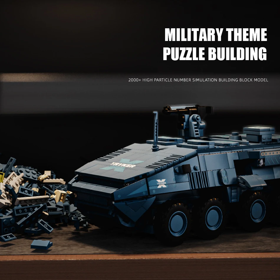 MOC Military Stryker Infantry Carrier Vehicle Building Blocks US Army Stryker Armored Cars Bricks Toys for Children Adult Gifts