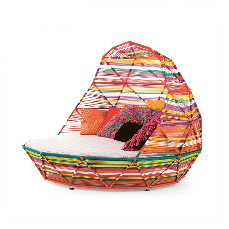 Outdoor funiture basket bird nest wicker chair garden bed rocking chair swing chaise lounge chair