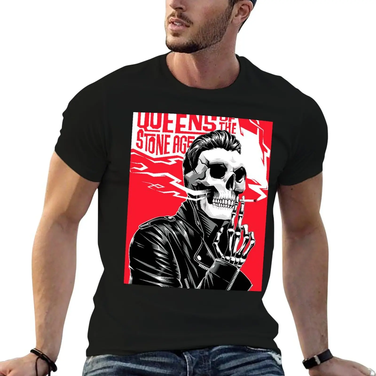 smoke skull T-Shirt summer tops rapper graphic tees boys animal print black t shirts for men